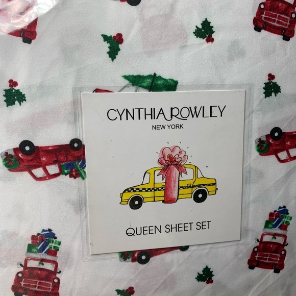 HOST PICK 🎉🎉Cynthia Rowley QUEEN SET Vintage Trucks Christmas Sheet Set - Picture 3 of 3